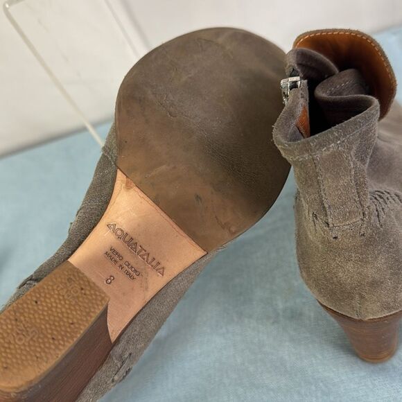 Aquatalia Taupe Wood Heel Booties - Picture 5 of 5